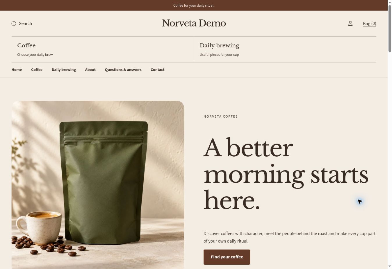 Norveta Coffee — design presentation