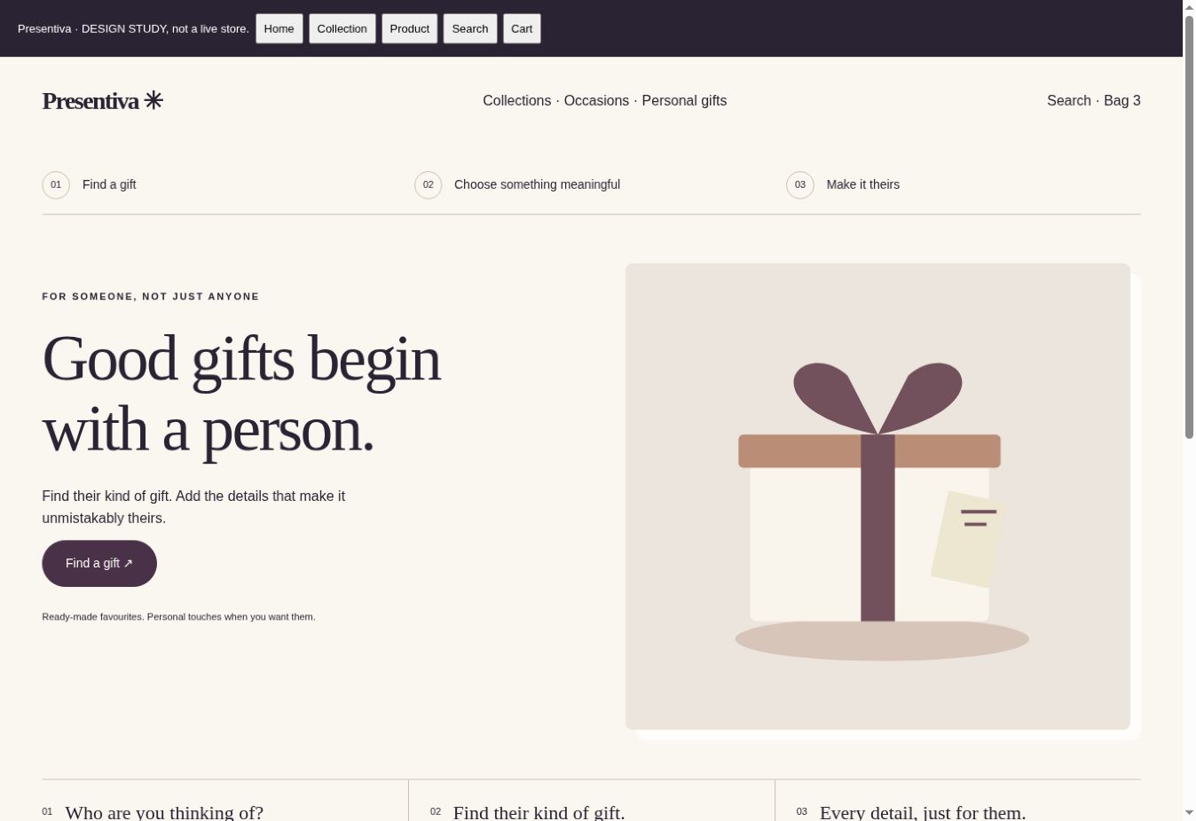 Presentiva — design presentation